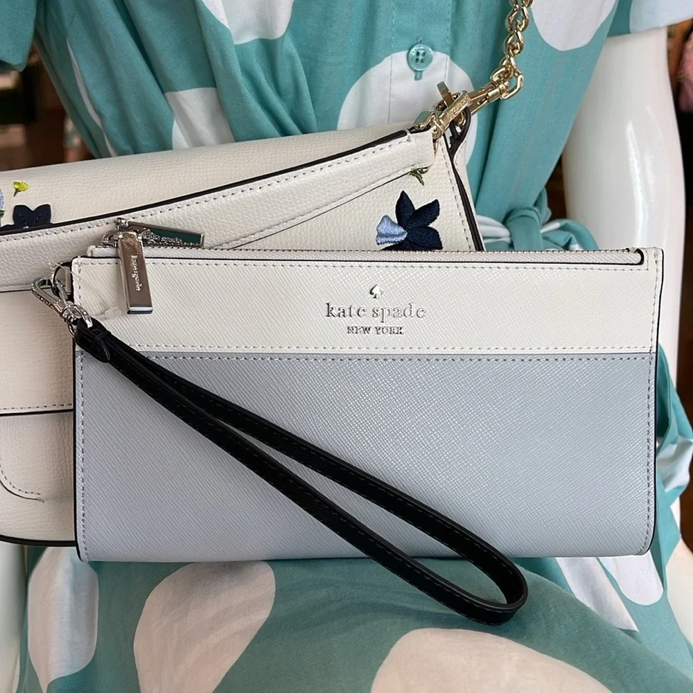 Kate Spade Madison Double Zip Wristlet Wallet Phone Holder 
Platinum Grey
NWT - Picture 8 of 16